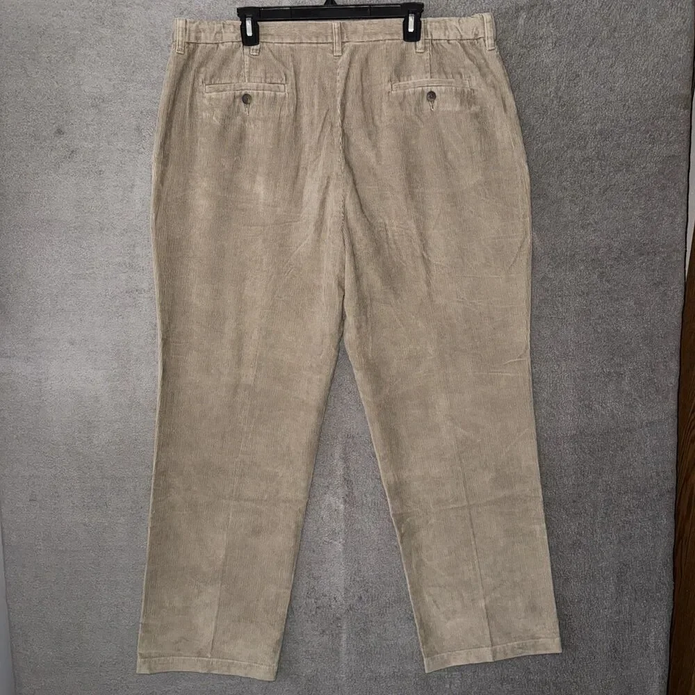 Haggar Corduroy Pants Mens 40x31 (Tag 42) Tan Expandable Waist WPL 386 - Picture 5 of 12